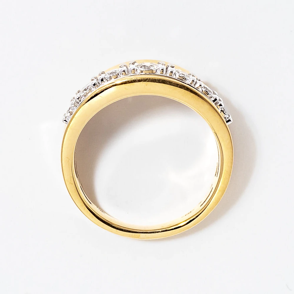 Diamond Cluster Ring 10K Yellow and White Gold (0.35 ct tw)