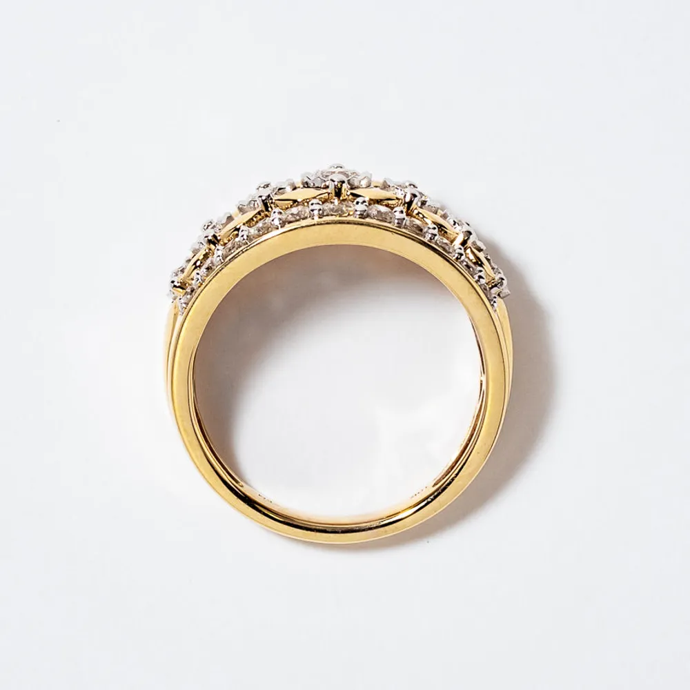 Diamond Dinner Ring 10K Yellow and White Gold (1.00 ct tw)