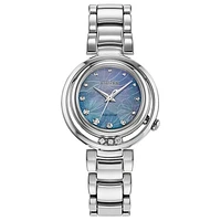 Citizen Eco-Drive L Arcly Blue Dial Stainless Steel Bracelet | EM1110-