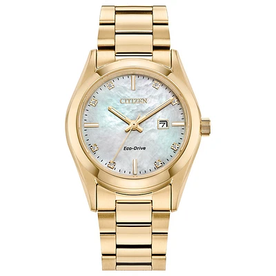 Citizen Eco-Drive Sport Luxury Watch Gold-Tone Stainless Steel Bracele