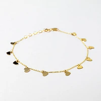 Dangling Heart Bracelet in 10K Yellow Gold