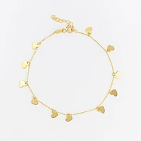 Dangling Heart Bracelet in 10K Yellow Gold