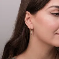 Angel Wing Earrings in 10K Yellow and White Gold