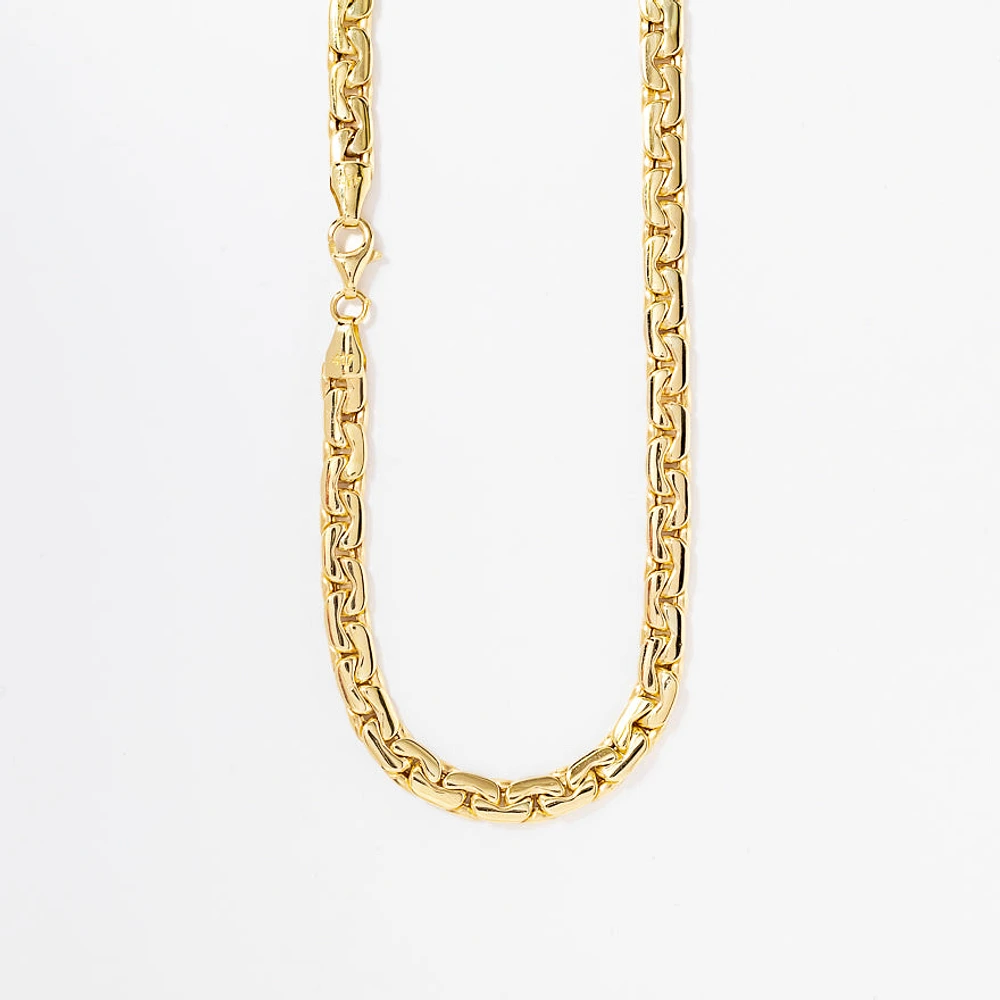 5mm Wide Link Chain in 10K Yellow Gold (17")