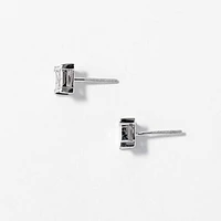 Princess Cut Diamond Cluster Stud Earrings in 14K White Gold (0.50 ct