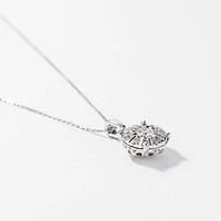 Diamond Cluster Necklace in 10K White Gold (0.25 ct tw)
