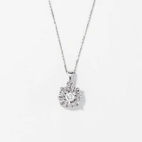 Diamond Cluster Necklace in 10K White Gold (0.25 ct tw)