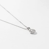 Diamond Cluster Necklace in 14K White Gold (0.40 ct wt)