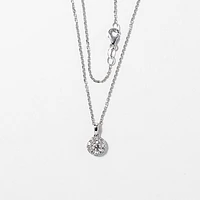 Diamond Cluster Necklace in 14K White Gold (0.40 ct wt)