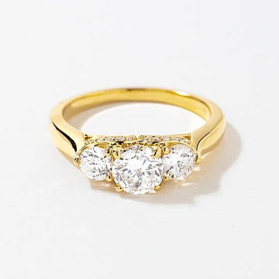 Three Stone Diamond Engagement Ring 14K Yellow Gold (1.87 ct tw)