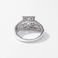 Diamond Cluster Ring 14K White Gold (1.50 ct tw)