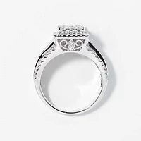 Diamond Cluster Ring 14K White Gold (1.50 ct tw)