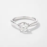 Canadian Diamond Solitaire Engagement Ring 14K White Gold (1.00 ct