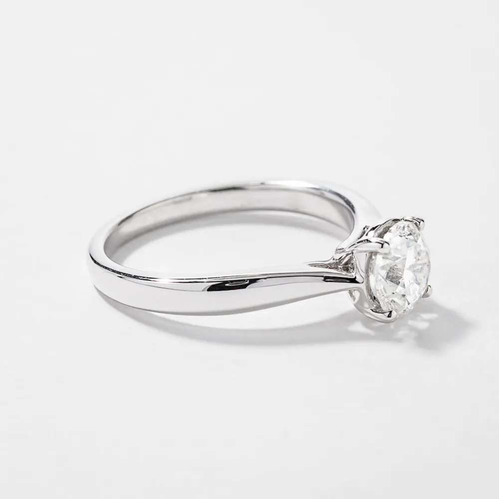 Canadian Diamond Solitaire Engagement Ring 14K White Gold (1.00 ct