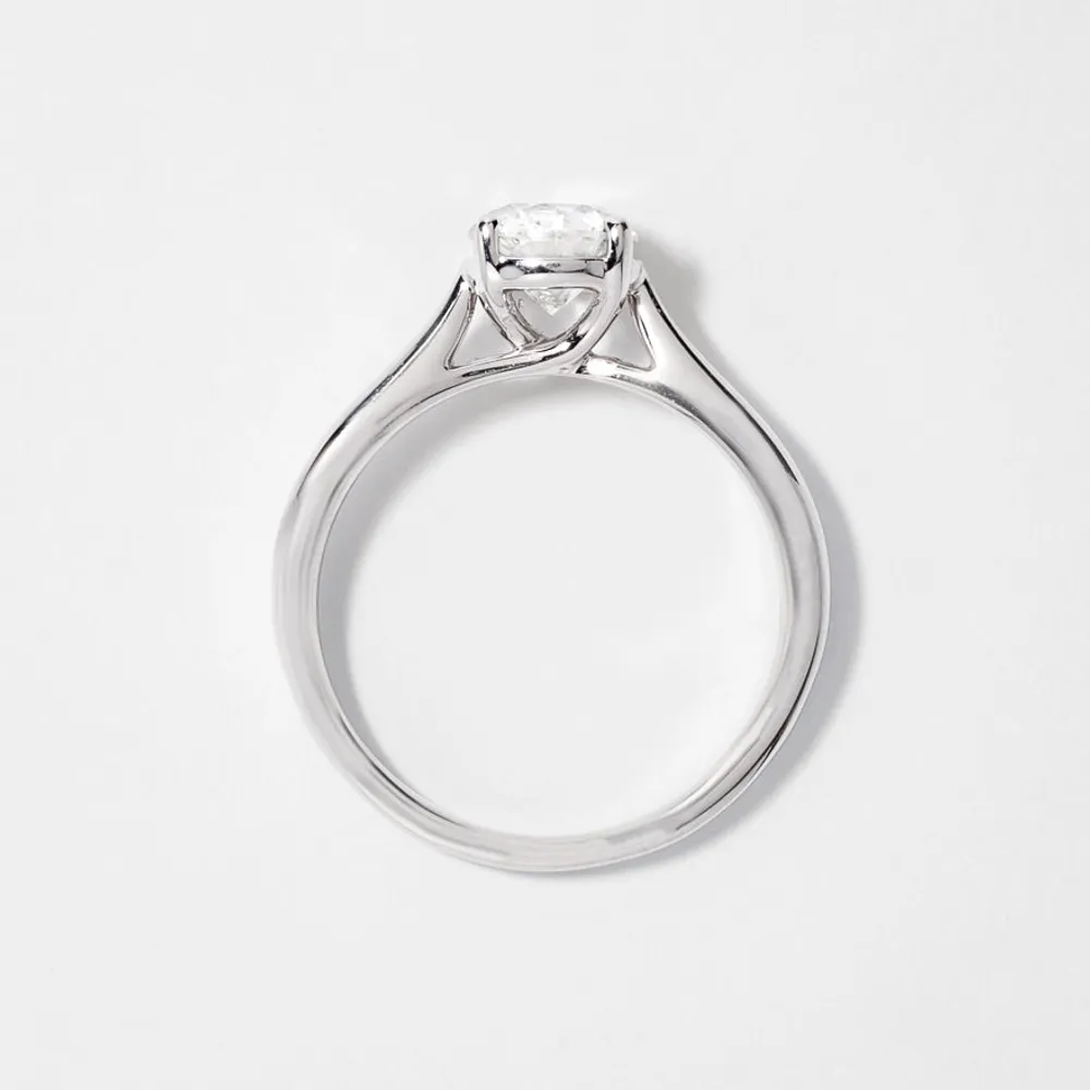 Canadian Diamond Solitaire Engagement Ring 14K White Gold (1.00 ct