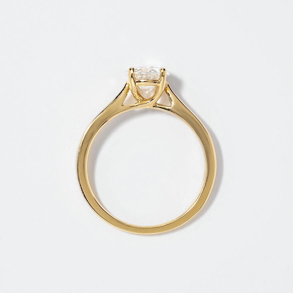 Canadian Diamond Solitaire Engagement Ring 14K Yellow Gold