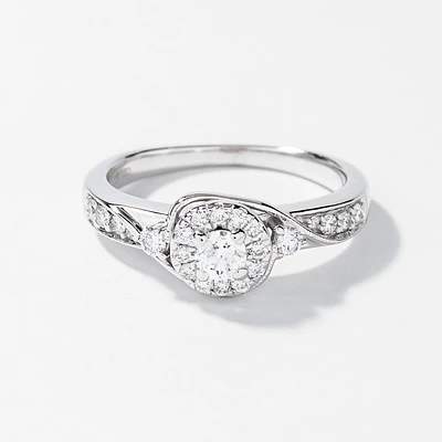 10K White Gold Diamond Engagement Ring (0.50 ct tw)