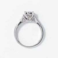 Diamond Cluster Ring 14K White Gold (0.76 ct wt)
