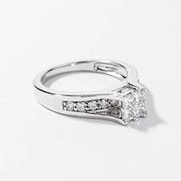 Princess Cut Diamond Engagement Ring in 14K White Gold (0.79 ct tw)