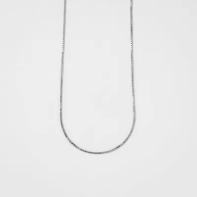 0.70mm Box Chain in 14K White Gold (16")