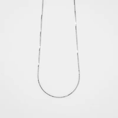 0.70mm Box Chain in 14K White Gold (20")
