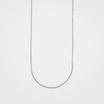 14K White Gold 0.80mm Curb Chain (20")