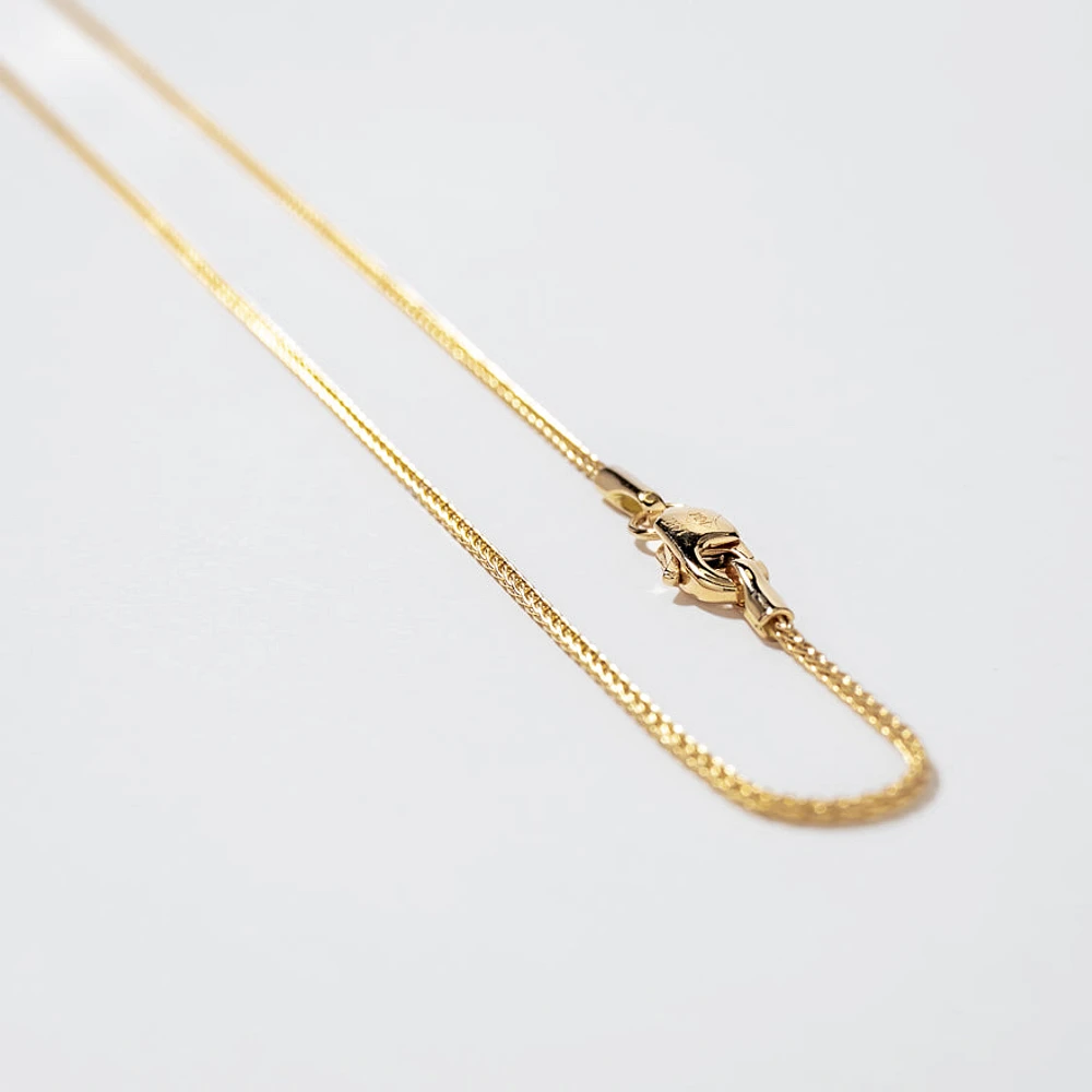 1.05mm Round Wheat Chain in 14K Yellow Gold (16")