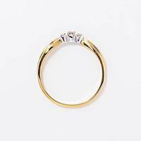 Three-Stone Diamond Promise Ring 10K White and Yellow Gold (0.04ct