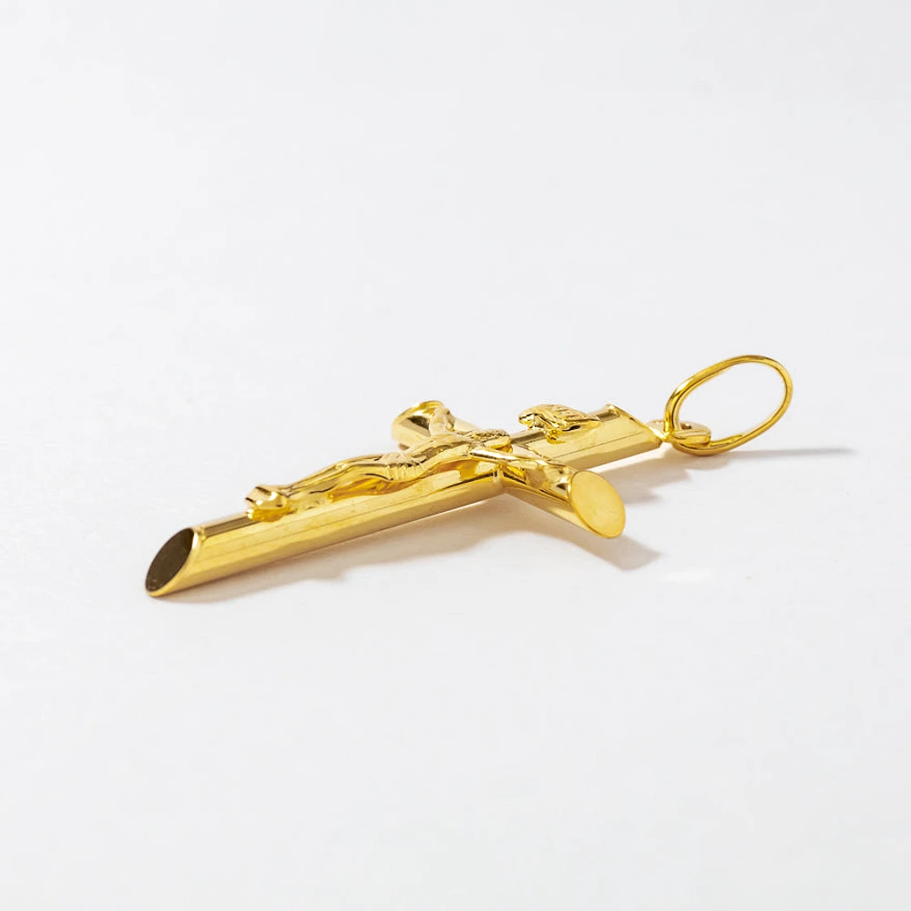 Crucifix Cross Pendant in 10K Italian Yellow Gold