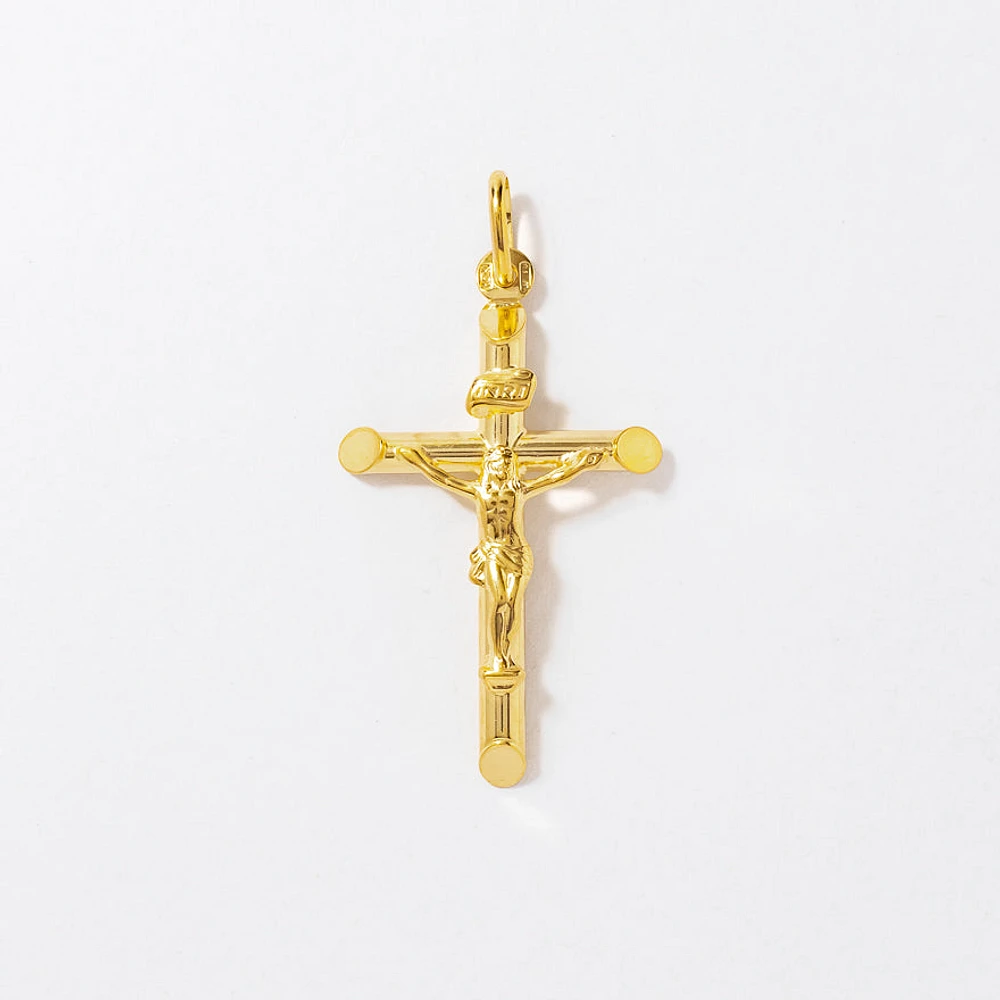 Crucifix Cross Pendant in 10K Italian Yellow Gold