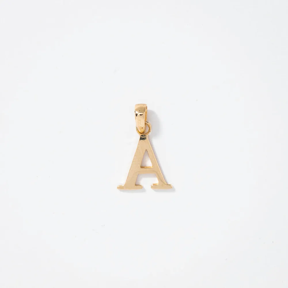 "A" Initial Pendant in 10K Yellow Gold