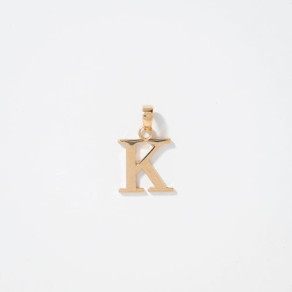 "K" Initial Pendant in 10K Yellow Gold