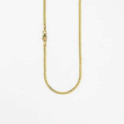 2mm Curb Chain in 10K Italian Yellow Gold (20")