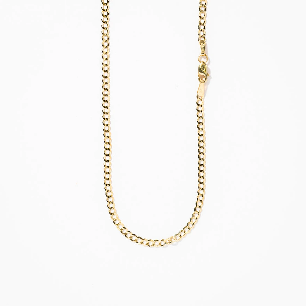 2.6mm Curb Chain in 10K Yellow Gold (20")