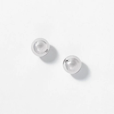 Ball Stud Earrings in 10K White Gold