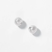 Ball Stud Earrings in 10K White Gold