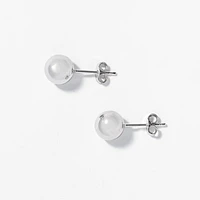 Ball Stud Earrings in 10K White Gold