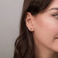 Cube Stud Earrings in 14K Yellow Gold