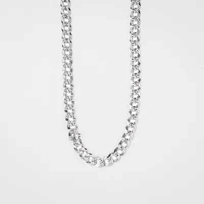 Diamond Cut Silver Curb Chain (24")