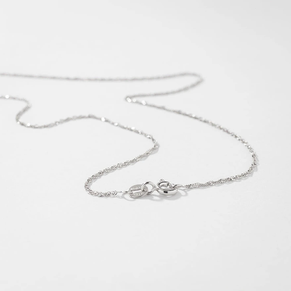 10K White Gold 1.00mm Singapore Chain (18")