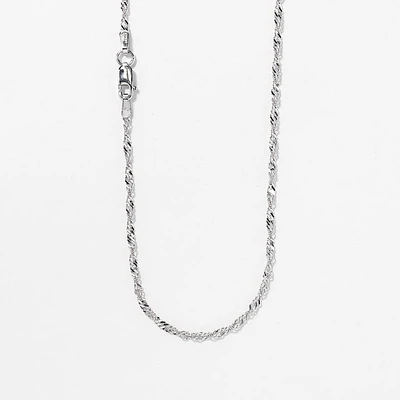 10K White Gold 1.7mm Singapore Chain (18")