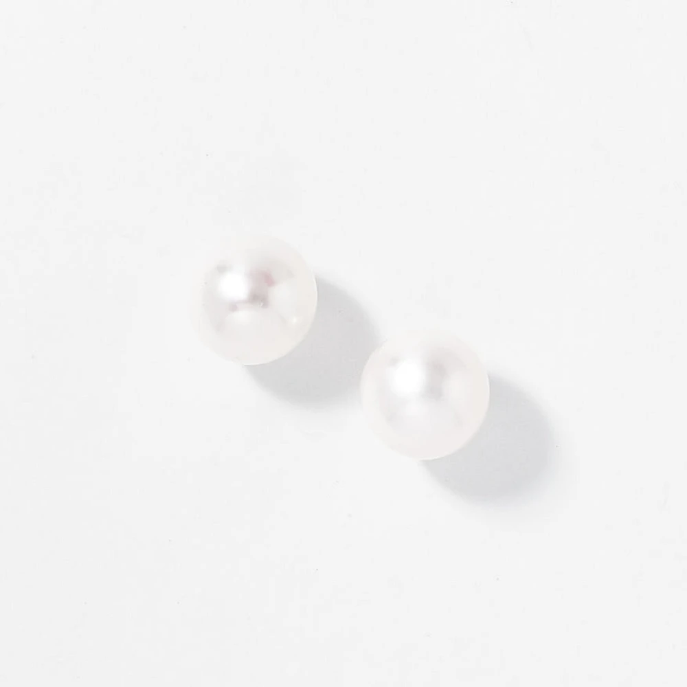 8.5-9mm Pearl Stud Earrings in 14K White Gold