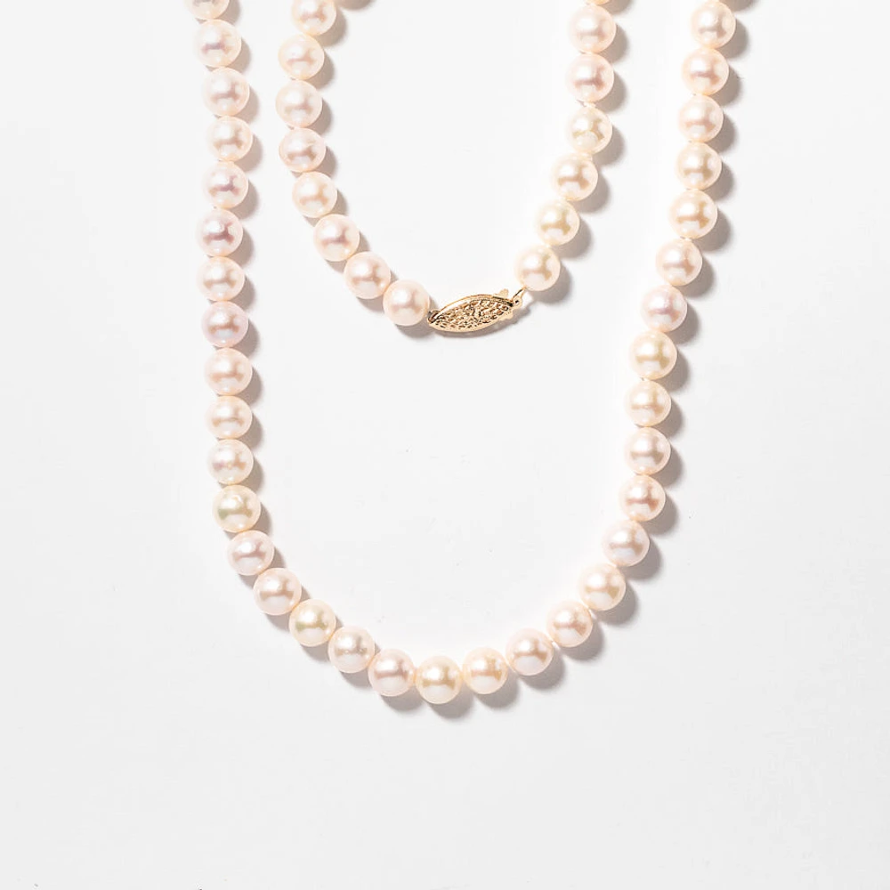 Pearl Strand Necklace in 14K Yellow Gold (30")
