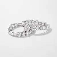 Lab Grown Diamond Hoop Earrings in 14K White Gold (5.00 ct tw)