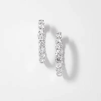 Lab Grown Diamond Hoop Earrings in 14K White Gold (5.00 ct tw)