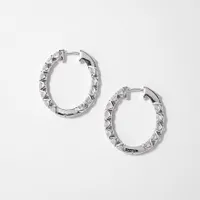 Lab Grown Diamond Hoop Earrings in 14K White Gold (5.00 ct tw)