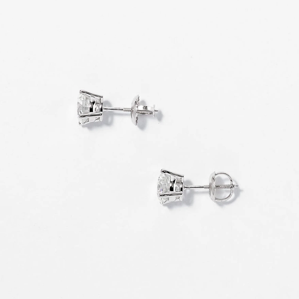 Lab Grown Diamond Stud Earrings in 14K White Gold (1.50 ct tw)