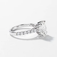 Lab Grown Oval Cut Diamond Engagement Ring 14K White Gold (3.50 ct