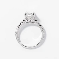 Emerald Cut Lab Grown Diamond Engagement Ring 14K White Gold (3.50