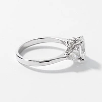 Lab Grown Oval Cut Diamond Engagement Ring 14K White Gold (2.10 ct
